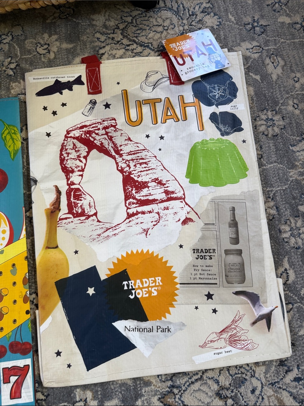 NWT 5 Trader Joe's Reusable Tote Bag Set — Colorful State & Camp Designs - Picture 7 of 12